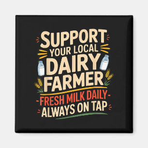 Íman Apoie o Laticínio Local Fazendeiro Vintage Vaca