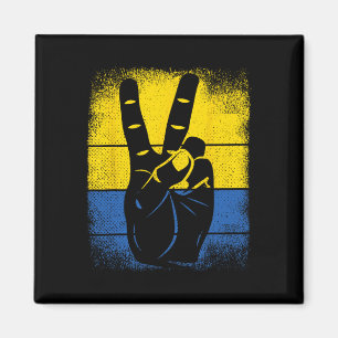 Íman Apoie Sinal de Paz Bandeira da Ucrânia Liberdade U