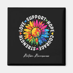 Íman Apoio ao Autismo Girassol Colorido Conscientização