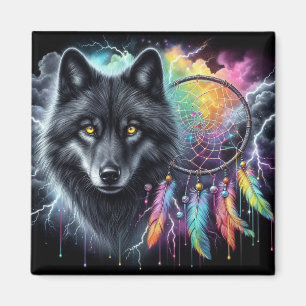 Íman Apoio de Lobo Negro Cosmic Storm Vida Selvagem
