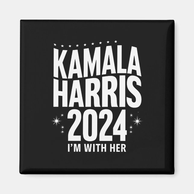 Íman Apoio Kamala 2024 Estou Com Ela Kamala Harris  (Frente)