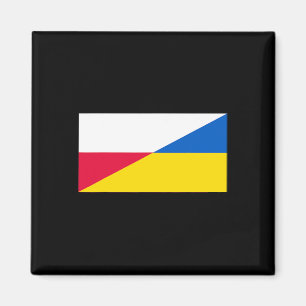 Íman Apoio Polonês à Ucrânia Bandeira Ucraniana E Polôn