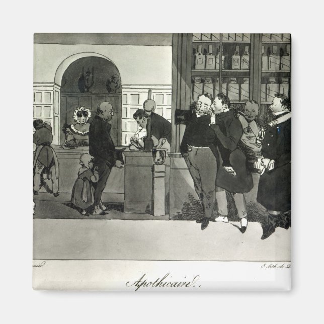 Íman Apothecary, gravado por Delpech (Frente)