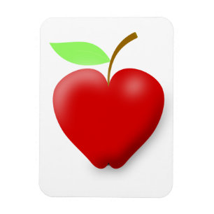 Íman Apple-148455 RED HEART SHAPED APPLE VETOR FRUTA H