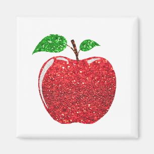 Íman Apple Faux Red Glitter