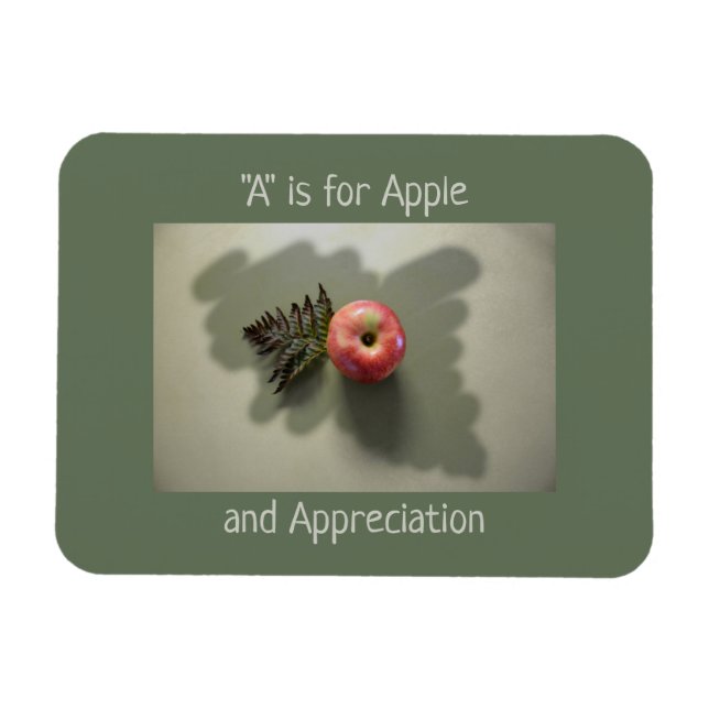 Íman Apple for Teacher Apprecie Verde Personalizável (Horizontal)