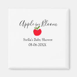 Íman Apple in bloom baby shower red apple name date 
