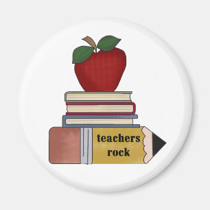 Íman Apple, livros, rocha dos professores do lápis