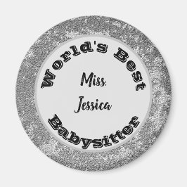 Íman Apreciação da Babysitter Marbled Silver Obrigado