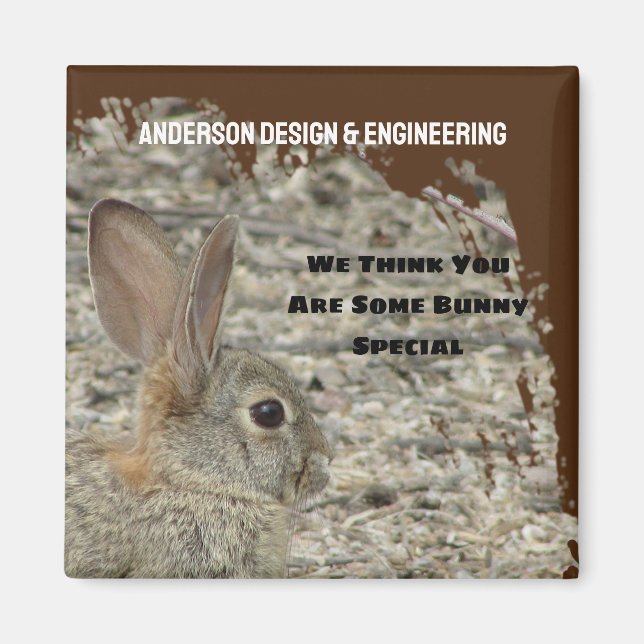 Íman Apreciação de Funcionário Comercial Humorous Bunny (Frente)