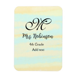 Íman apreciação do professor de aquarela azul simples