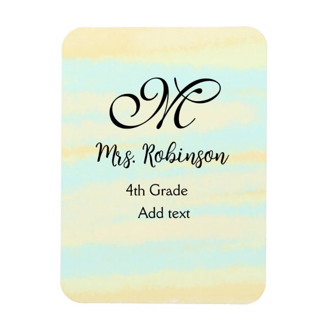 Íman apreciação do professor de aquarela azul simples (Vertical)