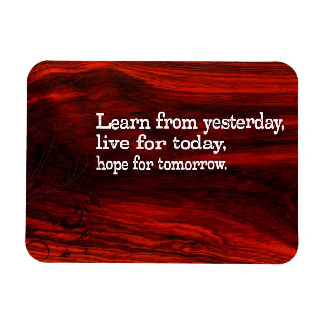 Íman "Aprender, viver, esperar" Cotação Inspiracional F (Horizontal)