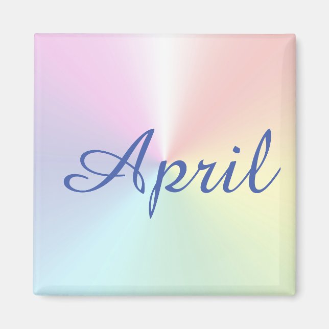 Íman April Rainbow Amazone Blue Square Magnet por Janz (Frente)