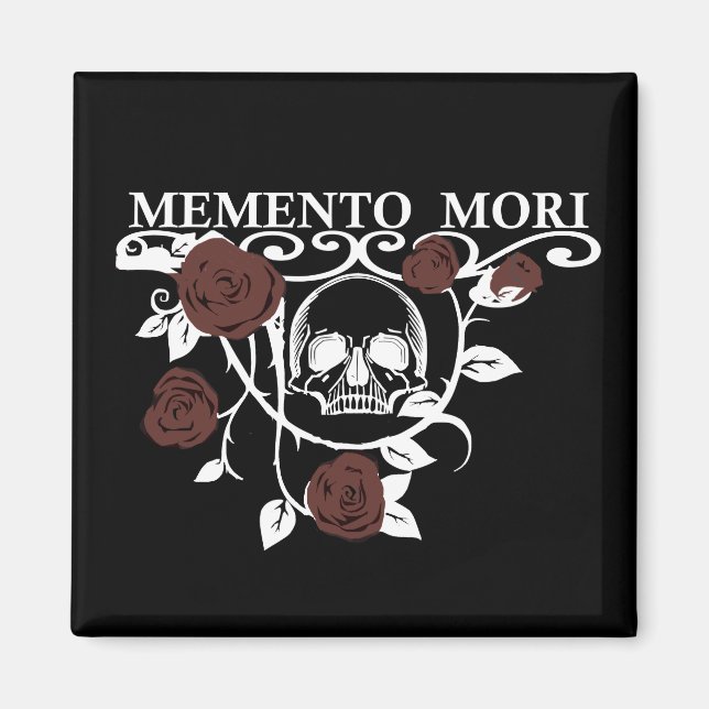 Íman Aproveite o Dia - Rosas Vermelhas - Caveira Mement (Frente)