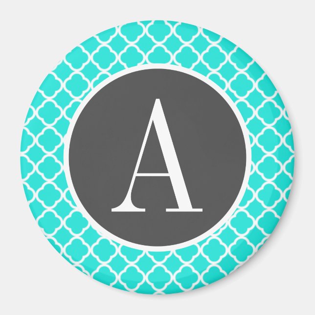Íman Aqua Color Turquoise Quatrefoil (Frente)