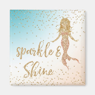 Íman Aqua Dourada Mermaid Sparkle Confetti