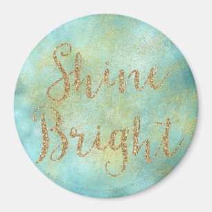 Íman Aqua Dourado brilho brilhante brilho
