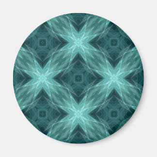 Íman Aqua e caleidoscópio fractal teal versão 4