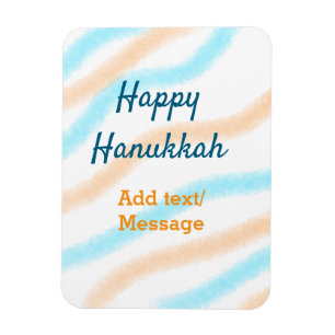 Íman Aqua laranja feliz Hanukkah adiciona mensagem de t