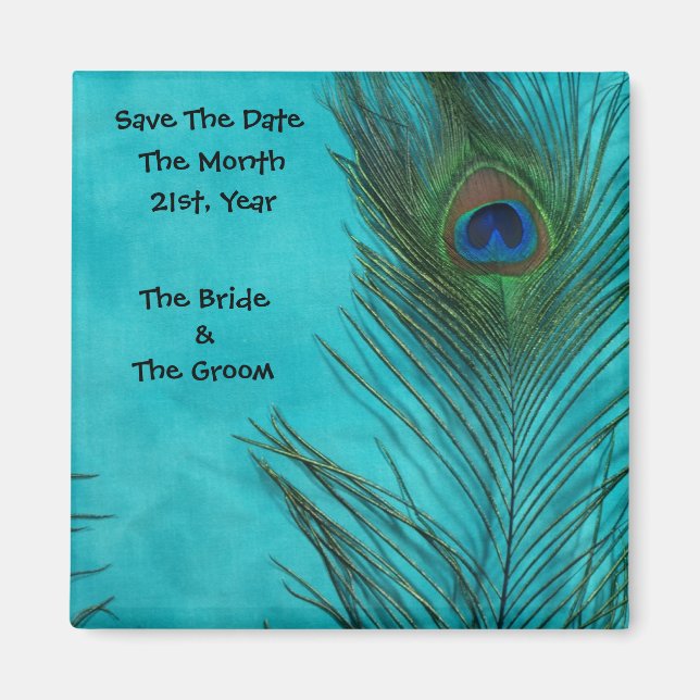 Íman Aqua Peacock Feather Magnets (Frente)