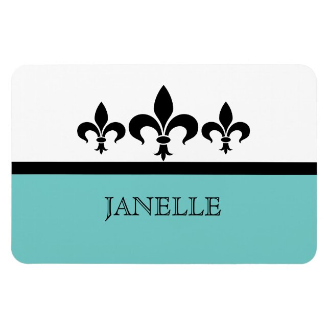 Íman Aqua Swanky Fleur De Lis Flexi Magnet (Horizontal)