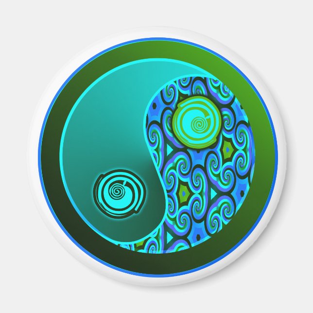 Íman Aqua Swirls Yin Yang (Frente)