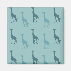 Íman Aqua Teal Blue Animal Girafas