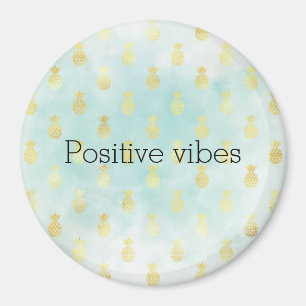 Íman Aqua White Dourada Glam Tropical Pineanases