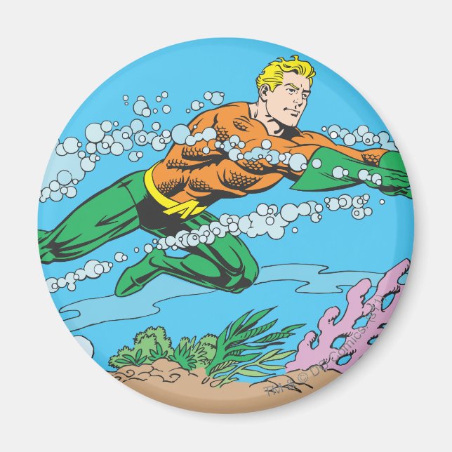 Íman Aquaman Dashes Através da Água (Frente)