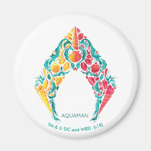 Íman Aquaman  Logotipo de Seashell Themed Aquaman & Mer