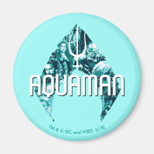 Íman Aquaman   Orin, Mera, Orm & Manta preto no símbol