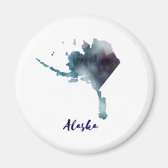 Íman Aquarela Alasca Estados Unidos (Frente)