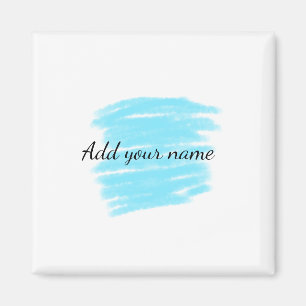 Íman Aquarela azul adicionar nome texto mensagem aqui j
