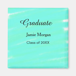 Íman Aquarela azul verde graduação adicionar nome ano