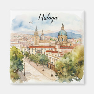 Íman Aquarela da arquitetura de Espanha de Málaga