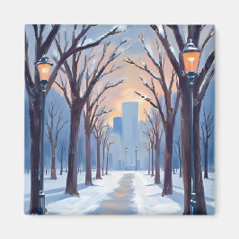 Íman Aquarela da Nevasca de Inverno no Boston Common
