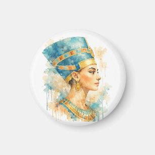 Íman Aquarela da Rainha Nefertiti Arte Egípcia Antiga