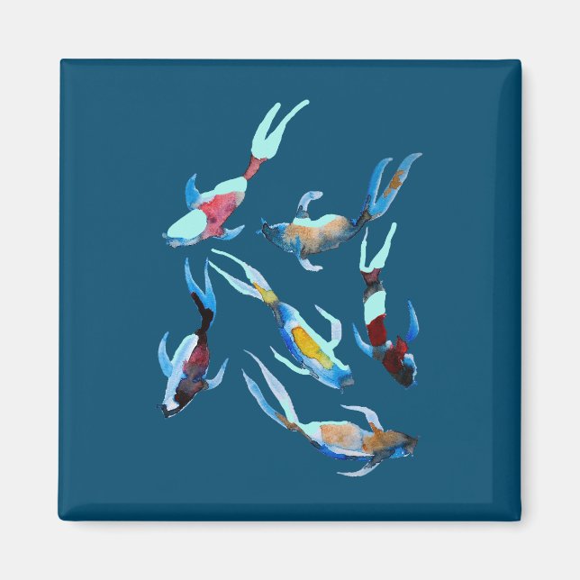 Íman Aquarela de Peixe Koi (Frente)