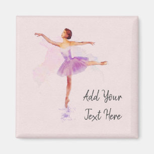 Íman Aquarela do balé - Dancer com Texto Personalizável