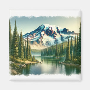 Íman Aquarela do Parque Nacional do Rainier