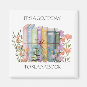 Íman Aquarela "É um bom dia ler um livro"