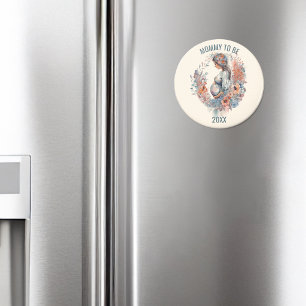 Íman Aquarela Floral Esperando-Se Que As Mamães Sejam