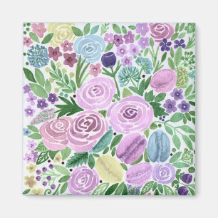 Íman Aquarela, flores e macarões