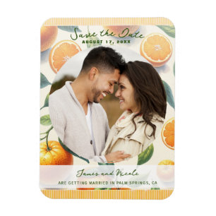 Íman Aquarela Folhas de Laranja Cítrica Salva as Datas