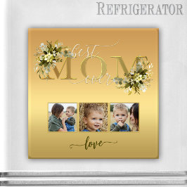 Íman Aquarela Fotografia Floral Colagem Mãe Magnet