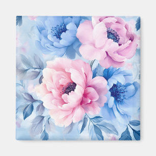 Íman Aquarela Pétalas Pastel Vintage Bloom