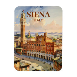 Íman Aquarela Siena Itália Vintage Piazza del Campo
