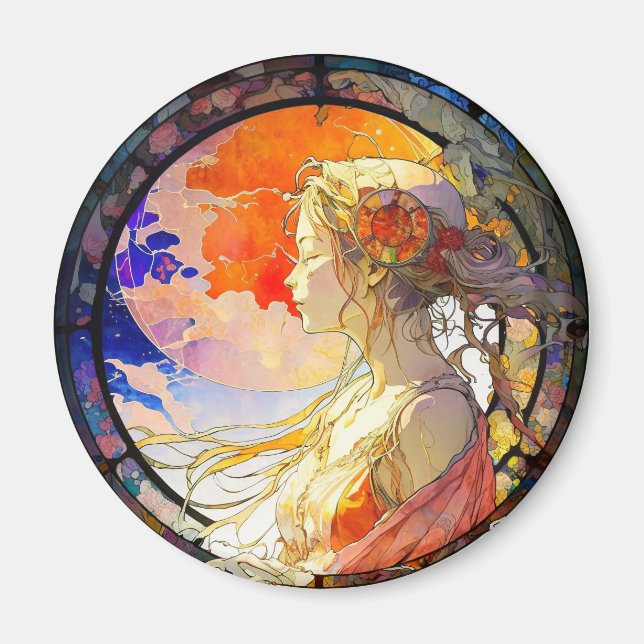 Íman Aquarela vibrante do ímã feminino (Frente)