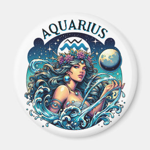 Íman Aquário Portador de Água Mulher Bonita Astrologia